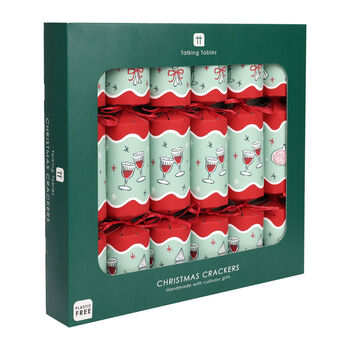 Bon Noel Green Red Christmas Crackers Set Of Six, 6 of 6