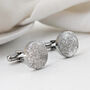 Fingerprint Steel Cufflinks, thumbnail 2 of 6