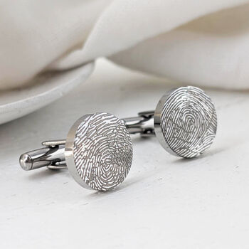 Fingerprint Steel Cufflinks, 2 of 6
