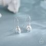 Sterling Silver Delicate Snowdrop Flower Drop Earrings, thumbnail 3 of 11