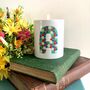 Wildflower Alphabet Scented Soy Candle, thumbnail 1 of 2