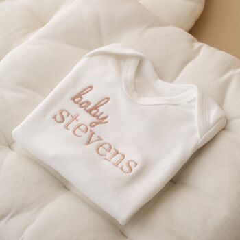 Personalised Baby Surname Baby Grow, 3 of 3