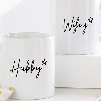 Personalised Hubby And Wifey Mug Set, 4 of 4