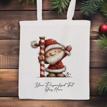 Personalised Christmas Gonk Gnome Tote Bag, 5 of 11