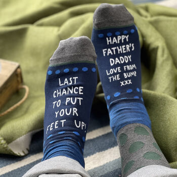 Personalised Last Chance Feet Up From Bump Socks, 2 of 3