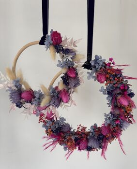 ' Mini Joy' Luxury Dried Flower Wreath, 3 of 3