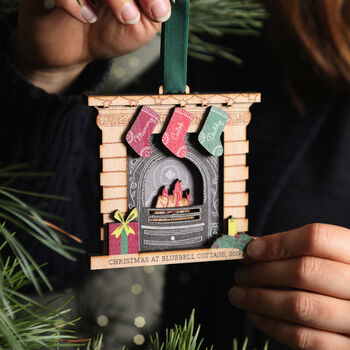 Personalised Family Christmas Fireplace Decoration, 5 of 5