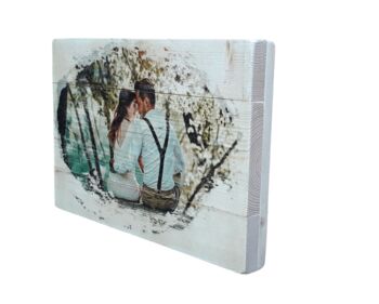 Custom Wooden Photo, Anniversary Gift, Whitewash Style, 4 of 7