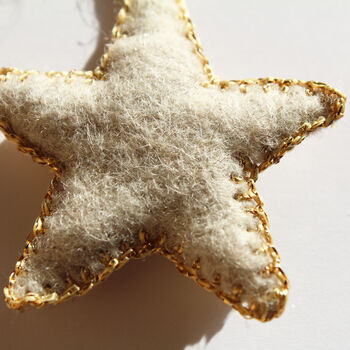 Hand Embroidered Star Christmas Decoration, 12 of 12