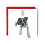 Boxer Dog Under The Mistletoe Christmas Card, thumbnail 1 of 4