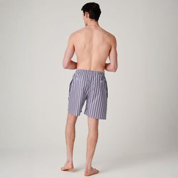 Men's 'Red Pop' Stripe Crisp Cotton Pyjama Shorts, 3 of 4