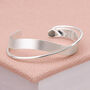 Adjustable Sterling Silver Plated Open Crossover Cuff Bangle, thumbnail 1 of 6