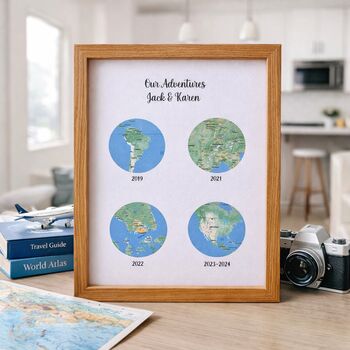 Anniversary Gifts Favourite Visited Countries Wall Art, 5 of 12