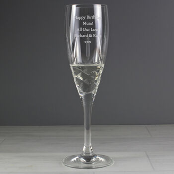 Personalised Message Cut Crystal Champagne Flute, 3 of 5