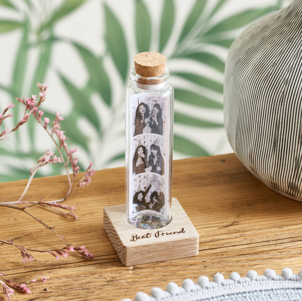 Personalised Photo Booth Bottle Gift For Her Wrap Style