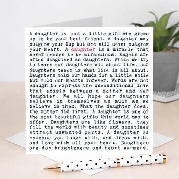 Daughter Heartwarming Quotes Birthday Card, 3 of 5
