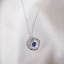 Personalised Sterling Silver Hammered Circle And Birthstone Necklace, thumbnail 1 of 5