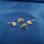 Smiley Face Cz Stone Gold Stud Earrings, thumbnail 4 of 9