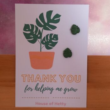 Monstera Leaf Stud Earring Thank You Card, 2 of 2