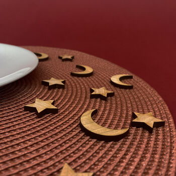 Eid Wooden Moon And Star Confetti, 2 of 4
