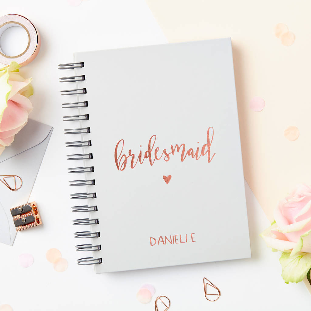 Personalised Script Bridesmaid Notebook, 1 of 10