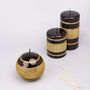 G Decor Black And Gold Striped Glitter Glass Candles, thumbnail 1 of 7