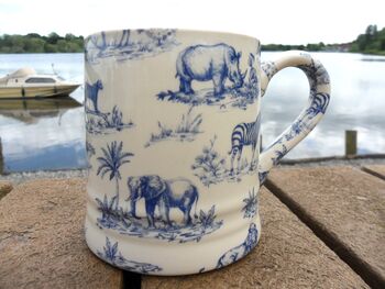 Tankard Mug In Blue Safari Design, 9 of 9