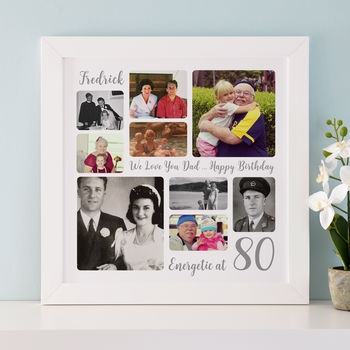 Personalised 80th Birthday Square Photo Collage, 4 of 11