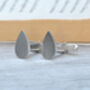 Raindrop Cufflinks In Sterling Silver, thumbnail 2 of 3