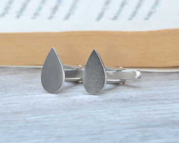 Raindrop Cufflinks In Sterling Silver, 2 of 3