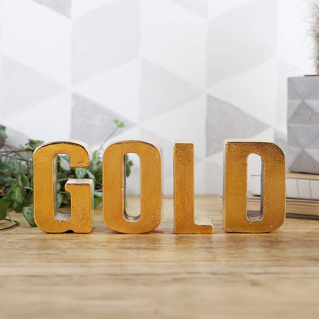 24k Gold Plated Personalised Letters By Segment 9