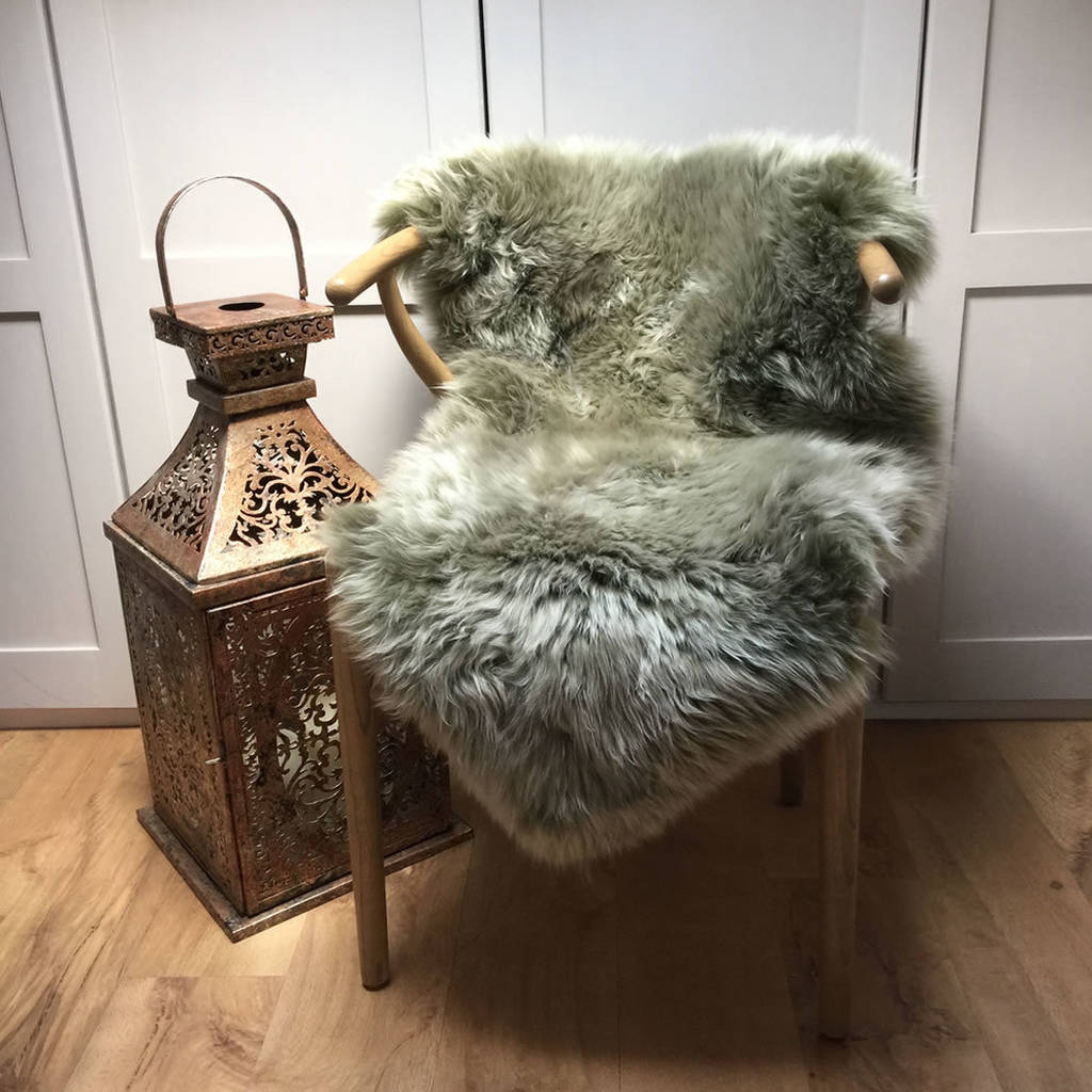Limited Edition Light Sage Sheepskin Rugs By Cowshed Interiors