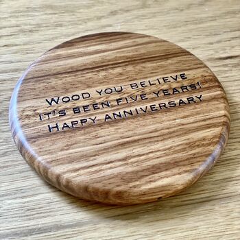 Personalised Solid Zebra Wood Wireless Charger, 3 of 7