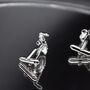 Saxophone Silver Cufflinks Gift For Musicians 316 L Stainless Steel Accessory, thumbnail 3 of 6
