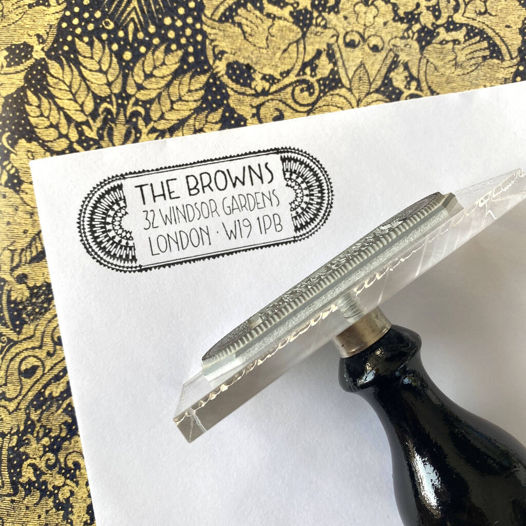 Personalised 'Midwinter Sun' Address Stamp + Ink Pad By Bloomfield