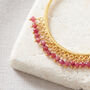 Emerald Beaded Gold Plated Silver Hoops, thumbnail 11 of 12