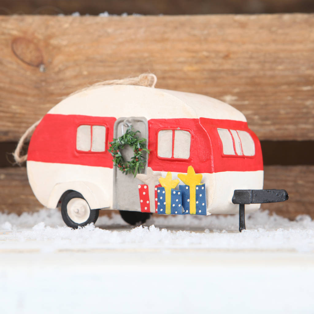 Tin Caravan Christmas Tree Decoration By red berry apple