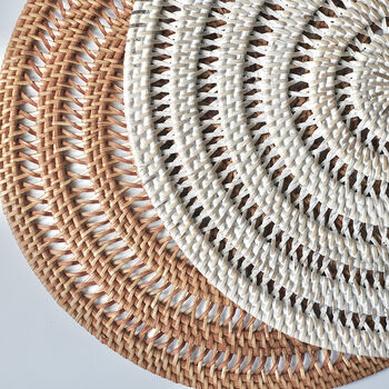 Balinese Hand Woven Spiral Placemat Charger, 8 of 8
