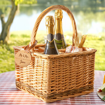 Personalised Wicker Bottle Carrier – Couples’ Gift, 2 of 9