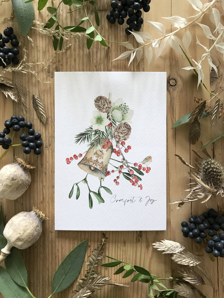 Botanical Christmas Cards Pack Of 12 By de Winton Paper co.