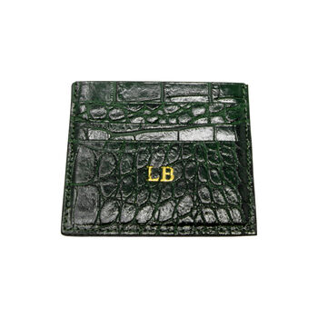 Personalised Leather Cardholder Croc Print, 4 of 7