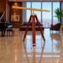 Adjustable 60 Inch Brass Floor Telescope With Wooden Tripod, thumbnail 6 of 7