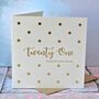 Spotty Personalised Gold Foiled Birthday Card, thumbnail 2 of 5