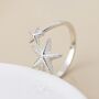 Sterling Silver Starfish Adjustable Open Band Ring, thumbnail 4 of 6