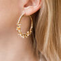 Gold Colour Crystal Encrusted Large Hoop Earrings, thumbnail 2 of 2