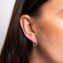 Diamond Set Quatrefoil Drop Earrings In 9ct Gold, thumbnail 1 of 5
