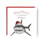Merry Christmas To A Wonderful Husband Shark Christmas Card, thumbnail 1 of 4