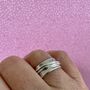 Sterling Silver Spinner Ring With Two Spinning Bands, thumbnail 1 of 3
