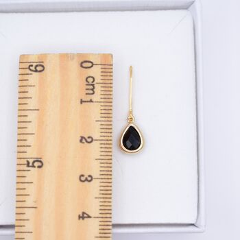 Black Teardrop Leverback Earrings, 4 of 6