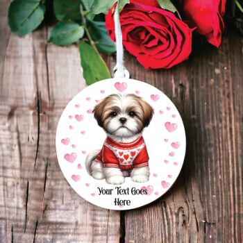 Personalised Pet Shih Tzu Red Love Decoration, 2 of 2